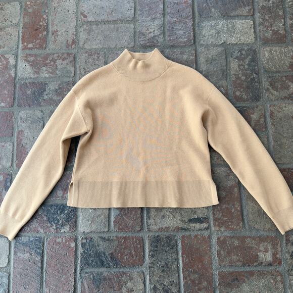 & Other Stories Tan Sweater Cropped Long Sleeve Mockneck Size XS - Picture 1 of 8